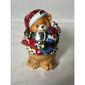 Christmas Bear Figure With Candle With Center Candle